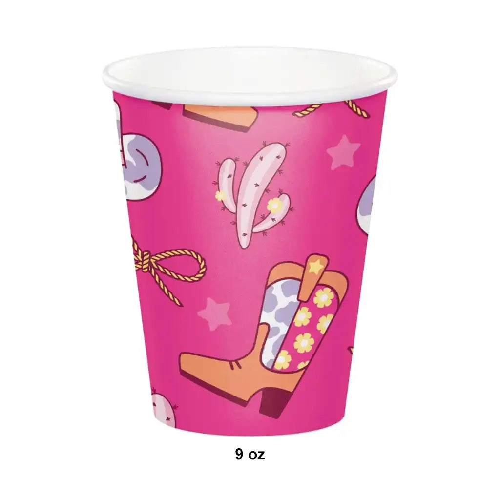 Boots And Bows Paper Cup 9oz, 8ct