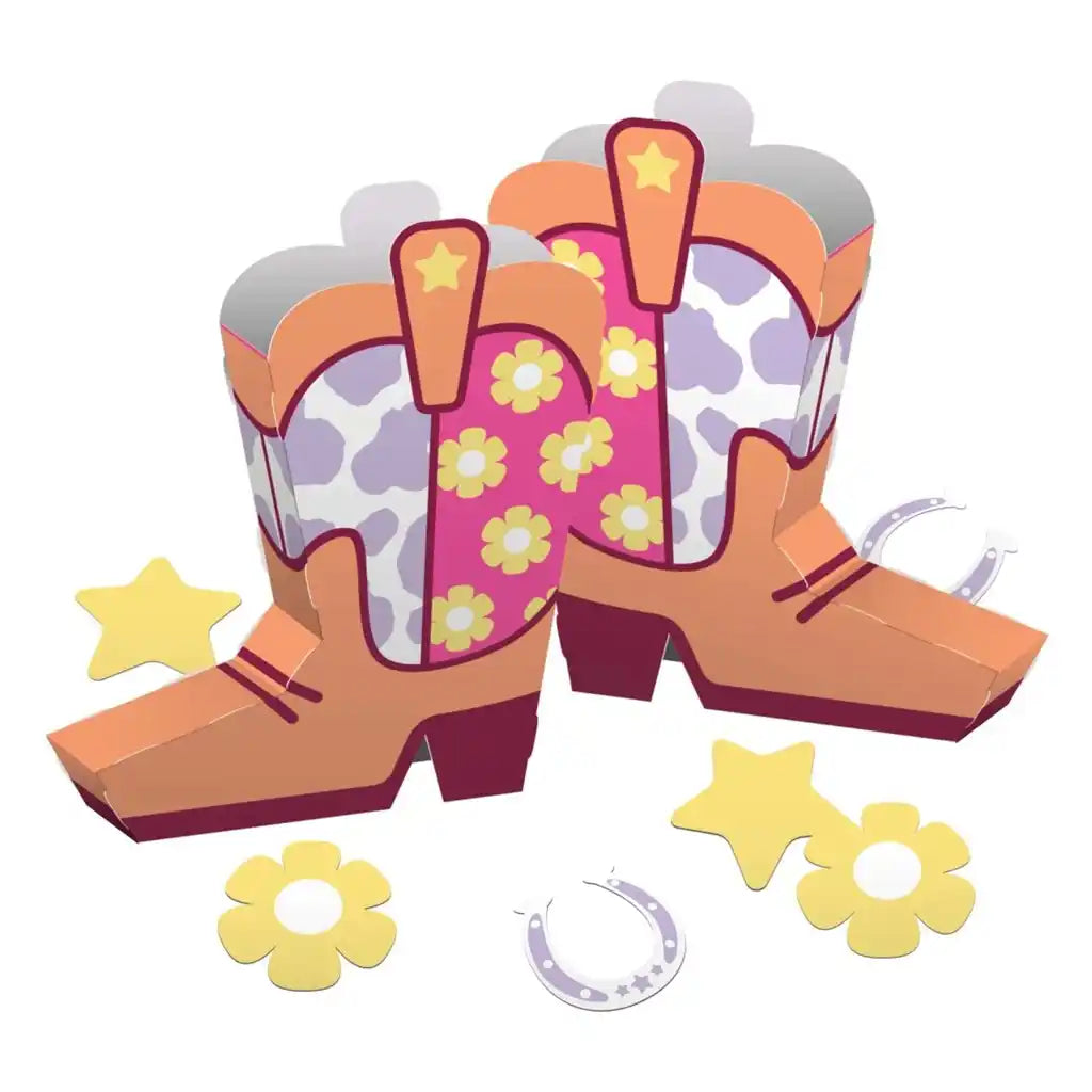 3D Boots And Bows Cutouts Centerpiece, 12ct