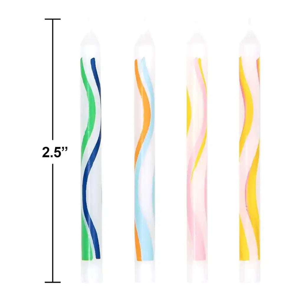 Wave Print Birthday Candles, 20ct