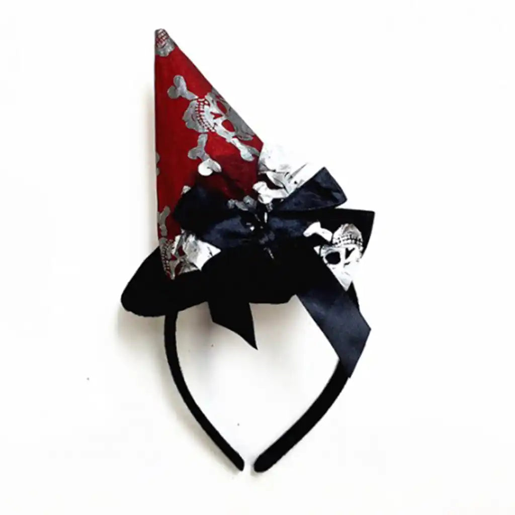 Dark Red Pirate Witch Hat Headband