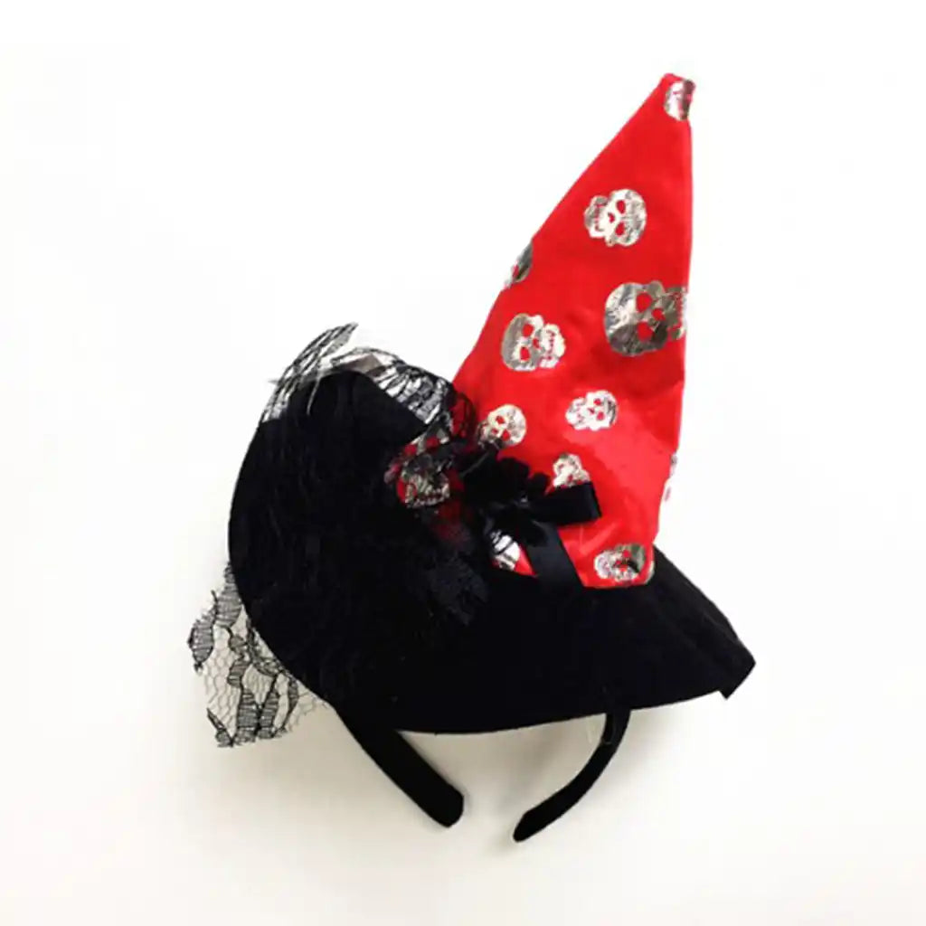 Red Skull Witch Hat Headband