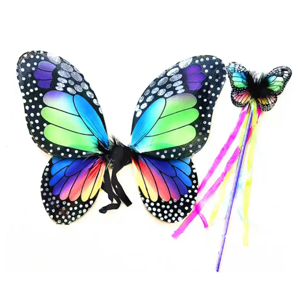Rainbow Monarch Wing and Wand Set