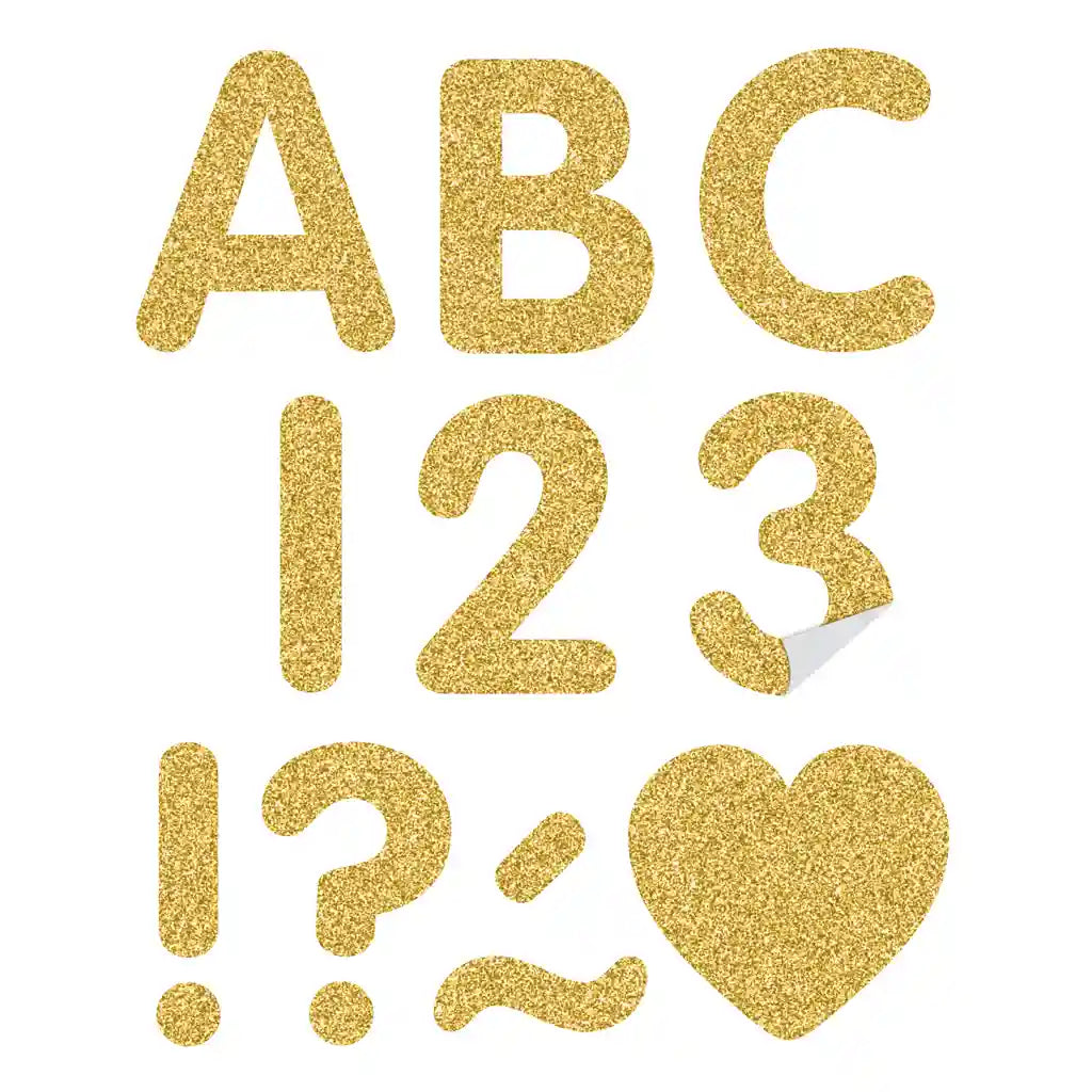 Gold Glitz 2in Classic Self-Adhesive Letters Uppercase