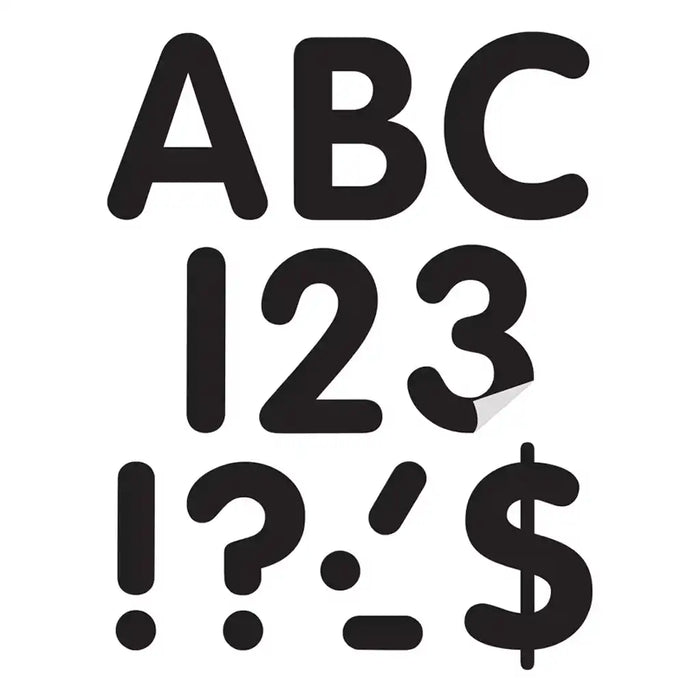 Black 4in Classic Self-Adhesive Letters Uppercase