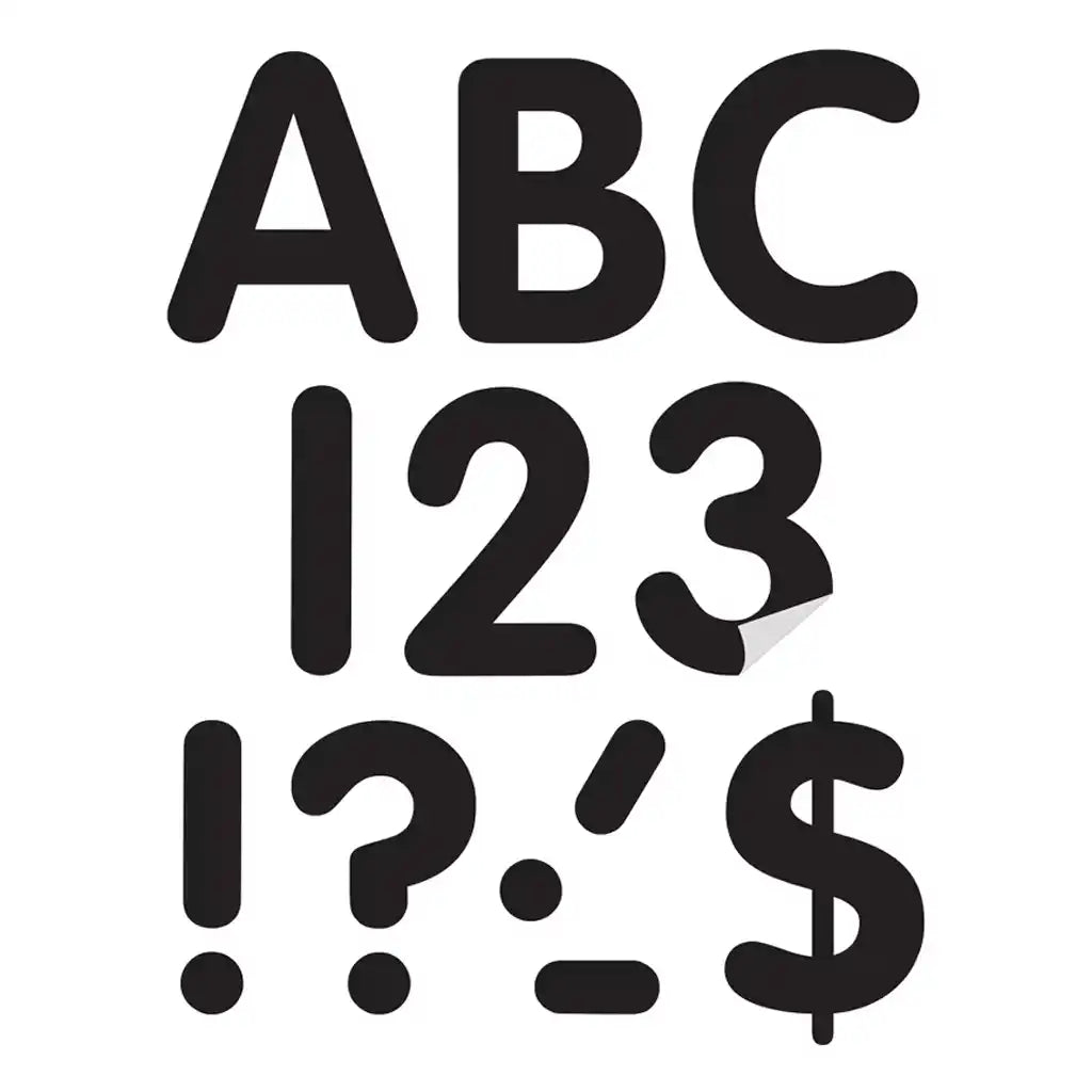 Black 4in Classic Self-Adhesive Letters Uppercase