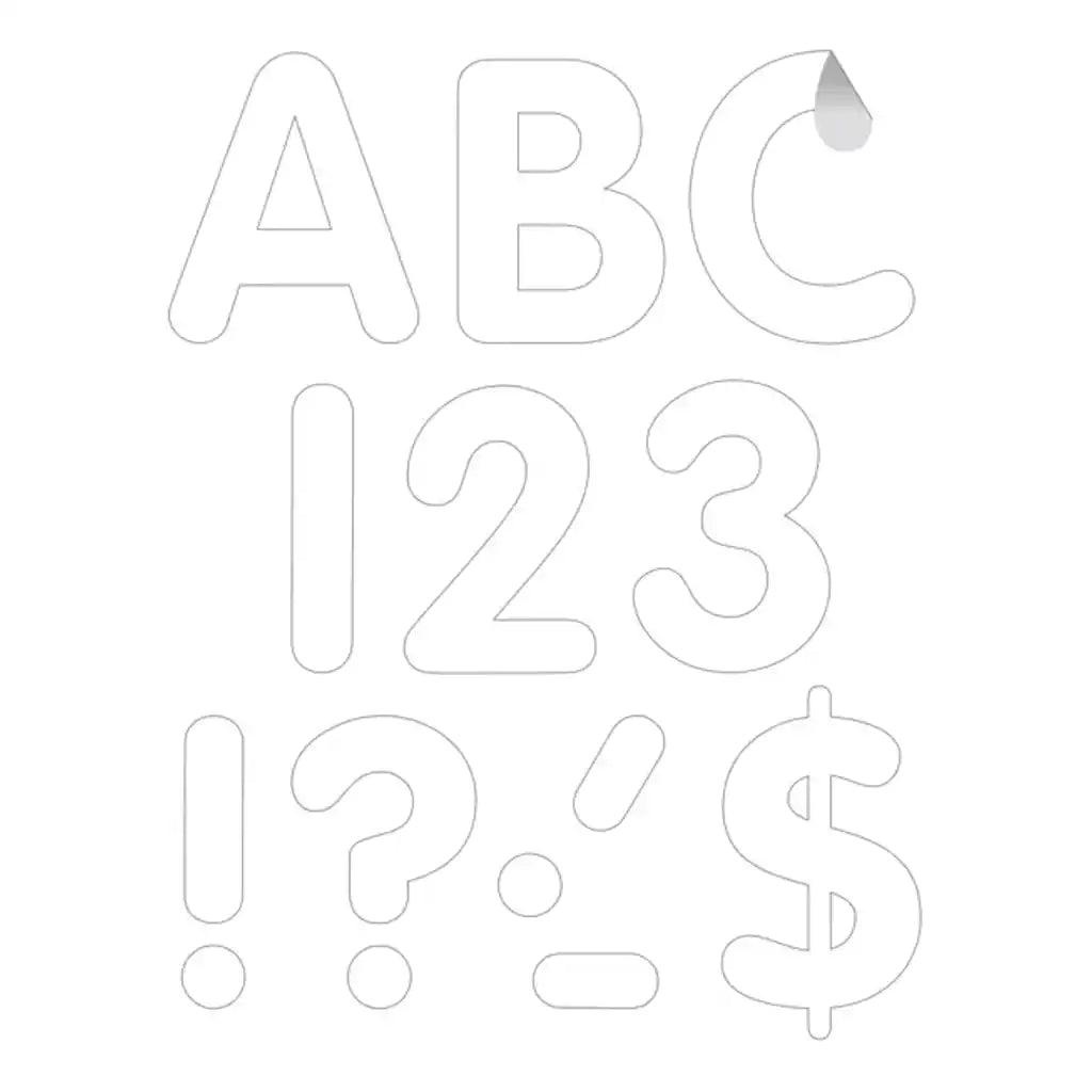 White 4in Classic Self-Adhesive Letters Uppercase