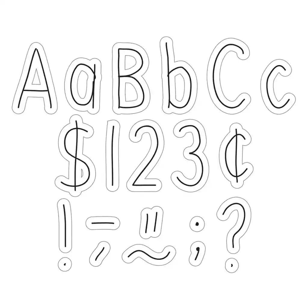 Black on White Hand Drawn 4in Letters Combo Pack