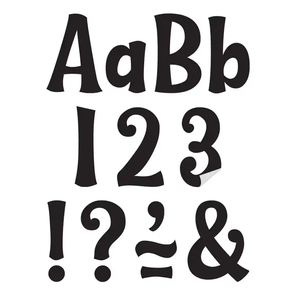 Black 4in Wild Whimsy Self-Adhesive Letters Combo Pack