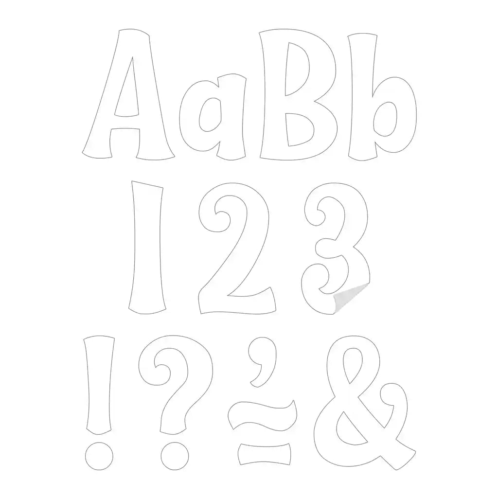 White 4in Wild Whimsy Self-Adhesive Letters Combo Pack