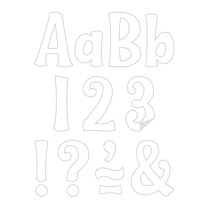 White 4in Wild Whimsy Self-Adhesive Letters Combo Pack