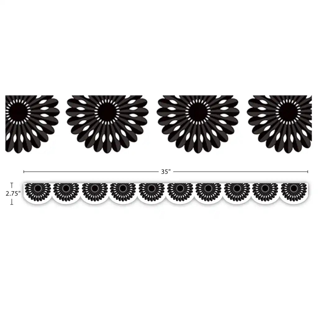 Black and White Fiesta Die-Cut Border Trim