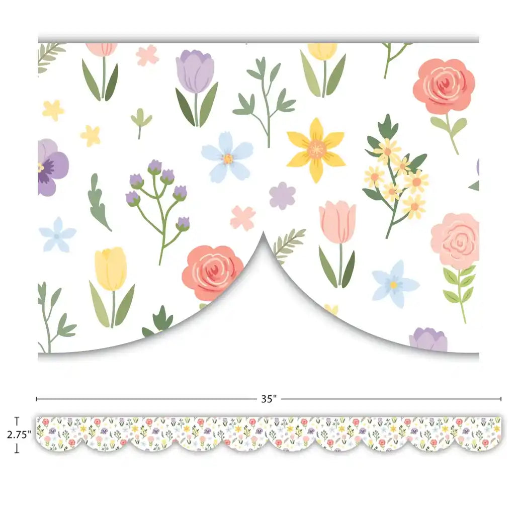 Spring Garden Scalloped Die-Cut Border Trim