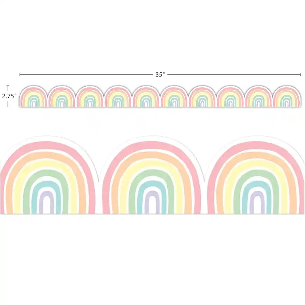 Pastel Pop Rainbows Die-Cut Border Trim