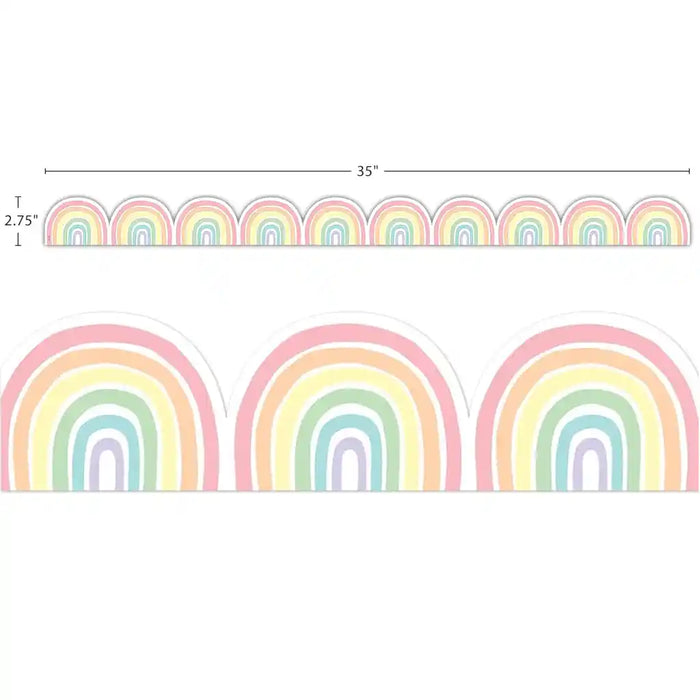 Pastel Pop Rainbows Die-Cut Border Trim