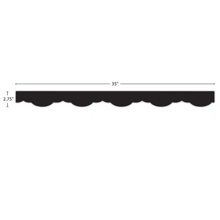 Black Fancy Scallops Border Trim