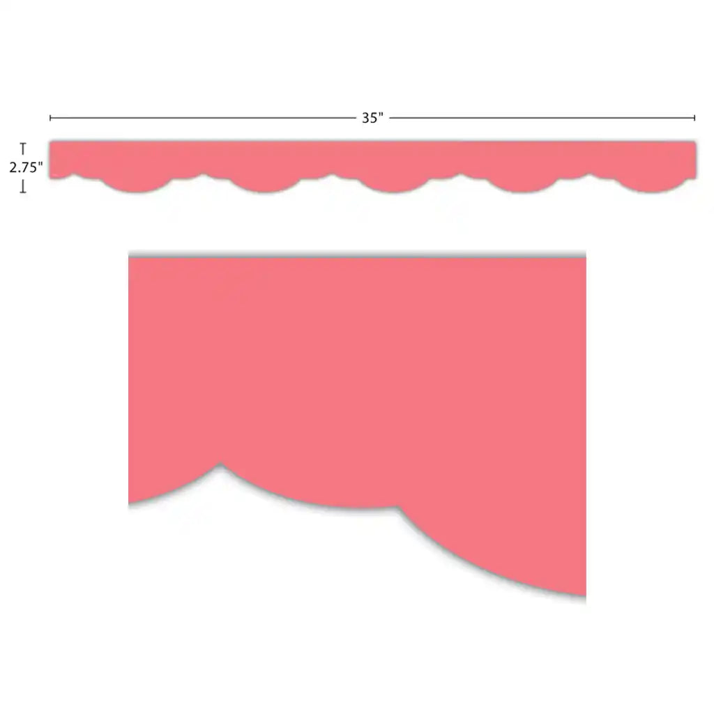Coral Pink Fancy Scallops Border Trim