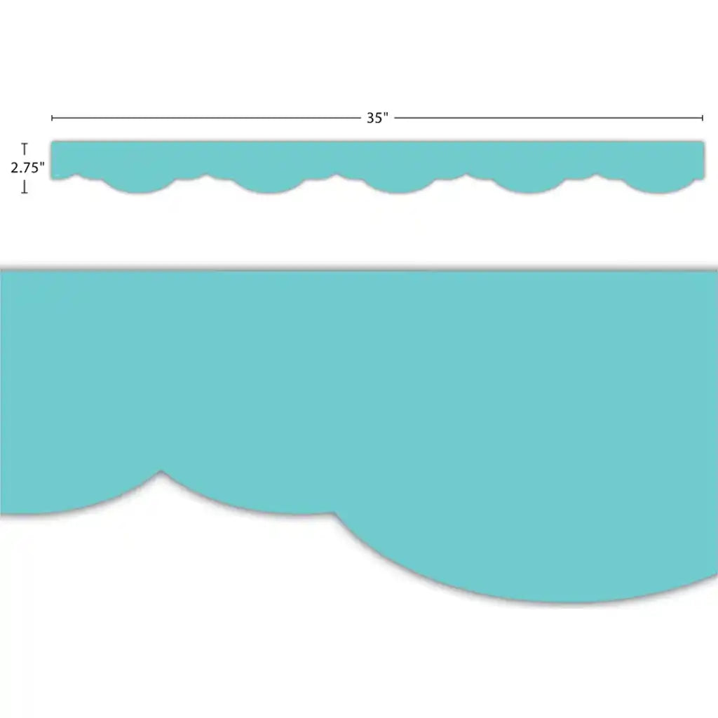 Light Turquoise Fancy Scallops Border Trim