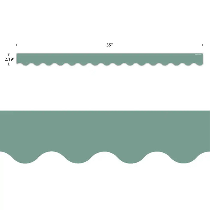 Retreat Green Scalloped Border Trim