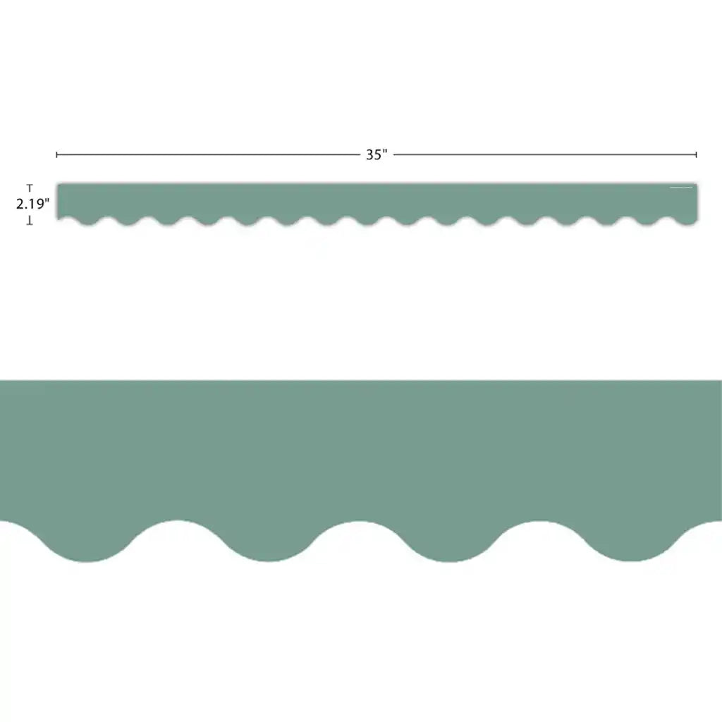 Retreat Green Scalloped Border Trim