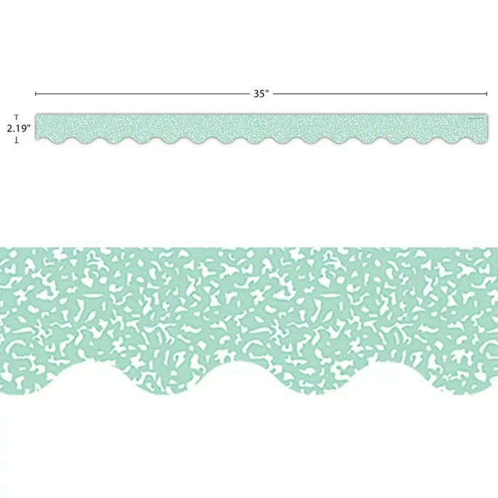 Composition Green Scalloped Border Trim