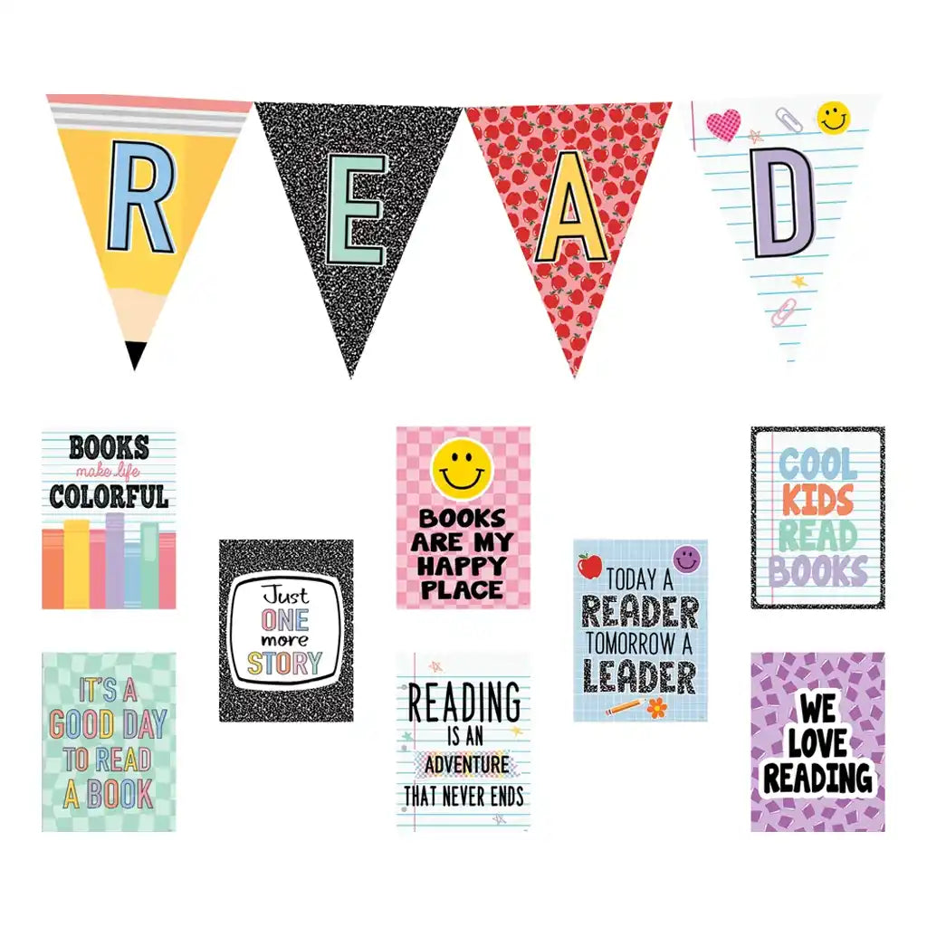 Cool for School Read Pennants Bulletin Board