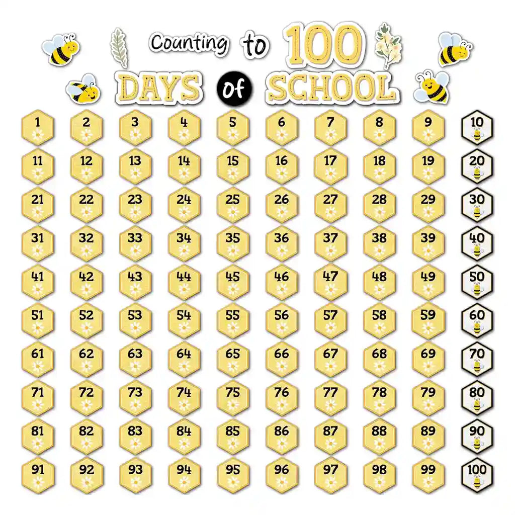 Buzzing Bees Counting to 100 Days Mini Bulletin Board