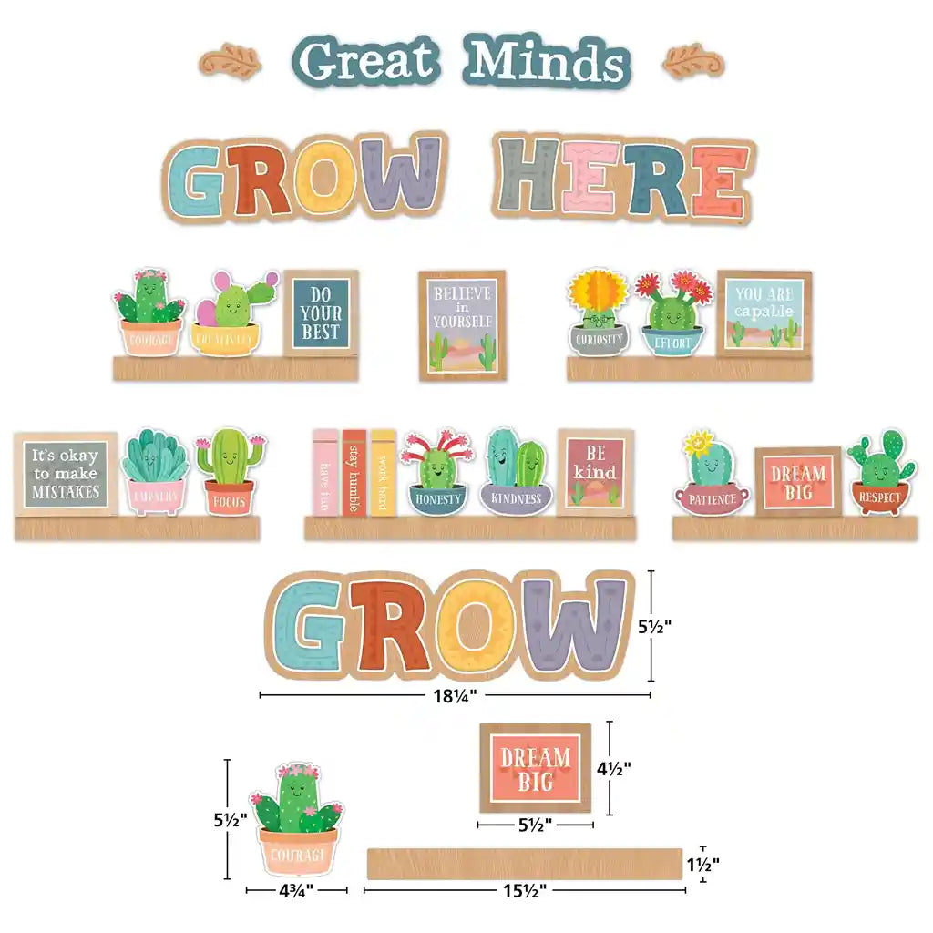 Happy Cactus Crew Great Minds Grow Here Mini Bulletin Board