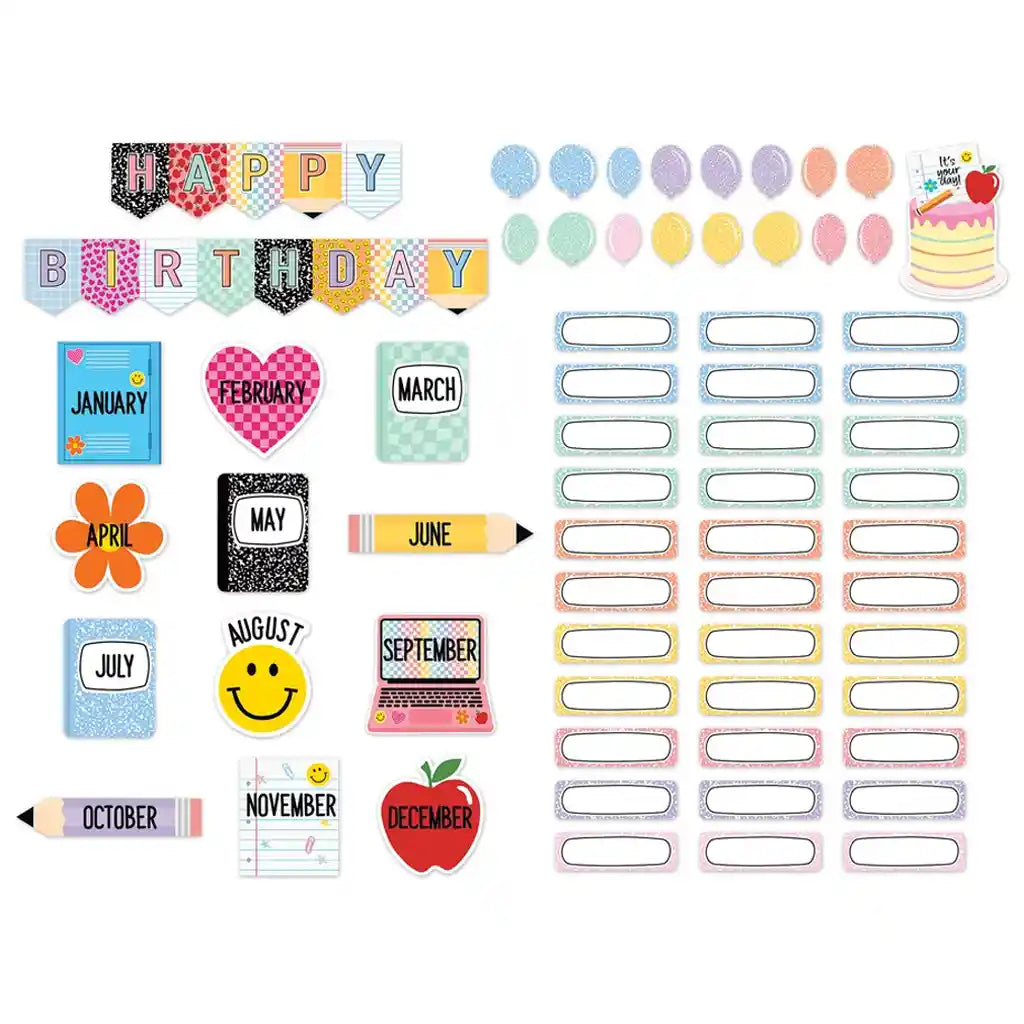 Cool for School Happy Birthday Mini Bulletin Board