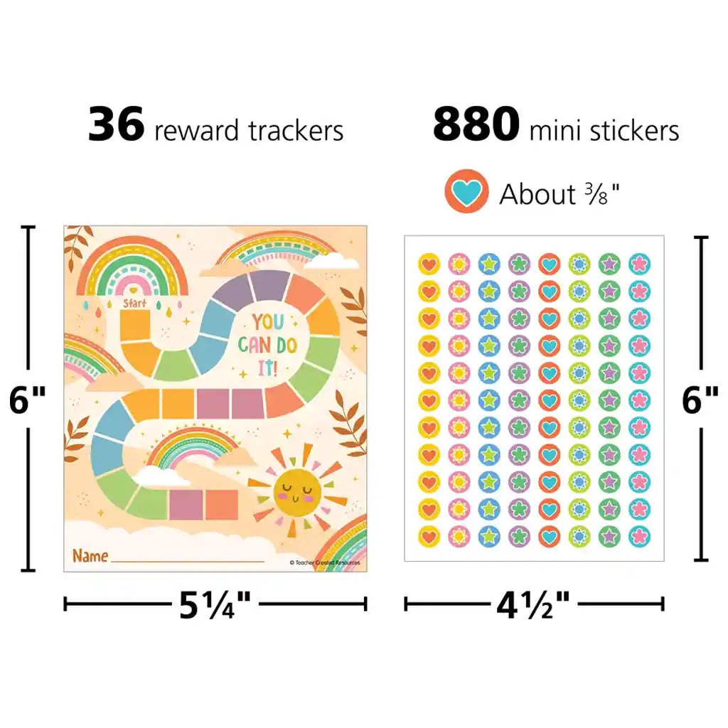 Sunshine Rainbow Reward Trackers with Stickers