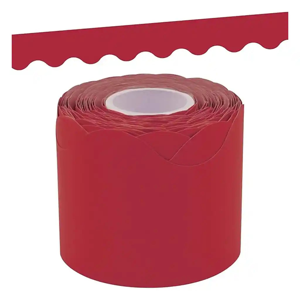Cranberry Red Scalloped Rolled Border Trim