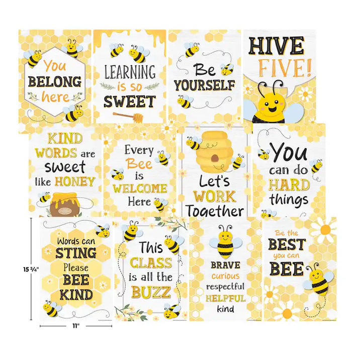 Buzzing Bees Positive Sayings Small Poster Pack