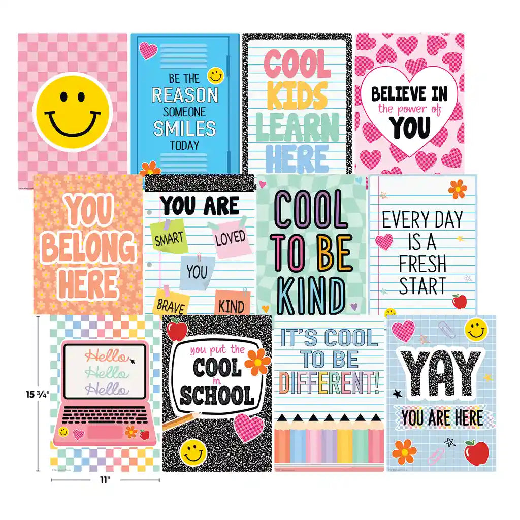 Cool for School Positive Sayings Small Poster Pack