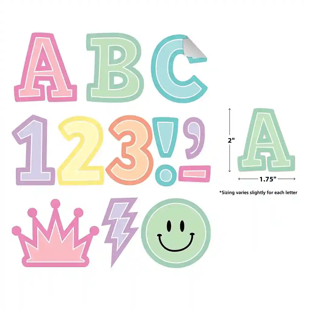 Pastel Pop 2" Bold Block Self-Adhesive Letters Uppercase