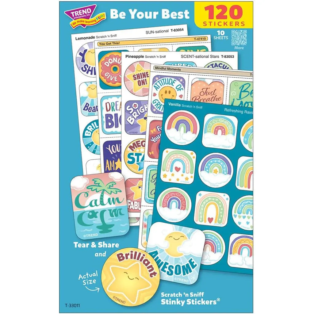 Be Your Best Scented Stickers 120ct, Motivation Pack