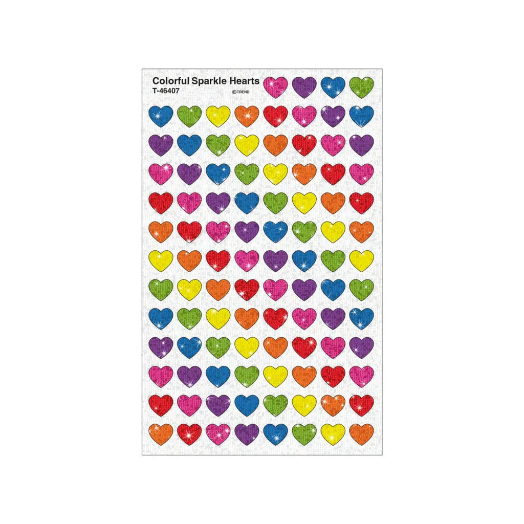 Colorful Stickers of Shiny Hearts, 400ct