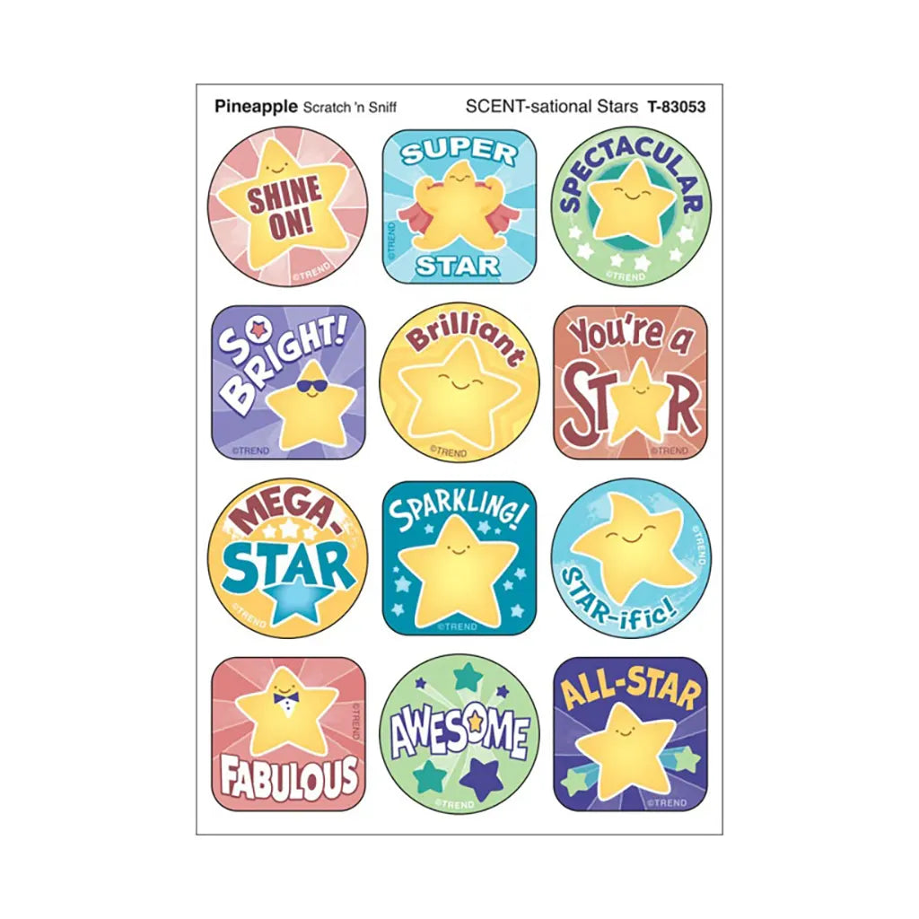 Stinky Stickers Stars Pineapple Scent