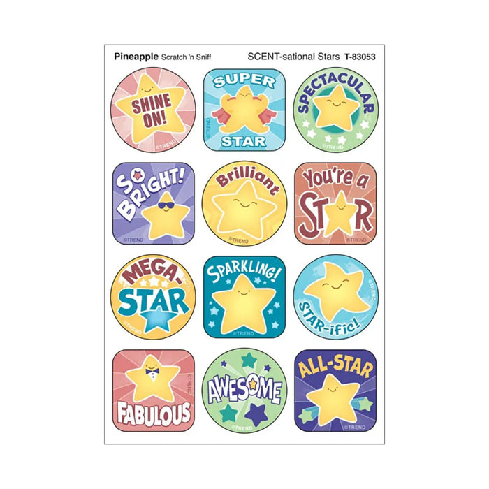 Stinky Stickers Stars Pineapple Scent