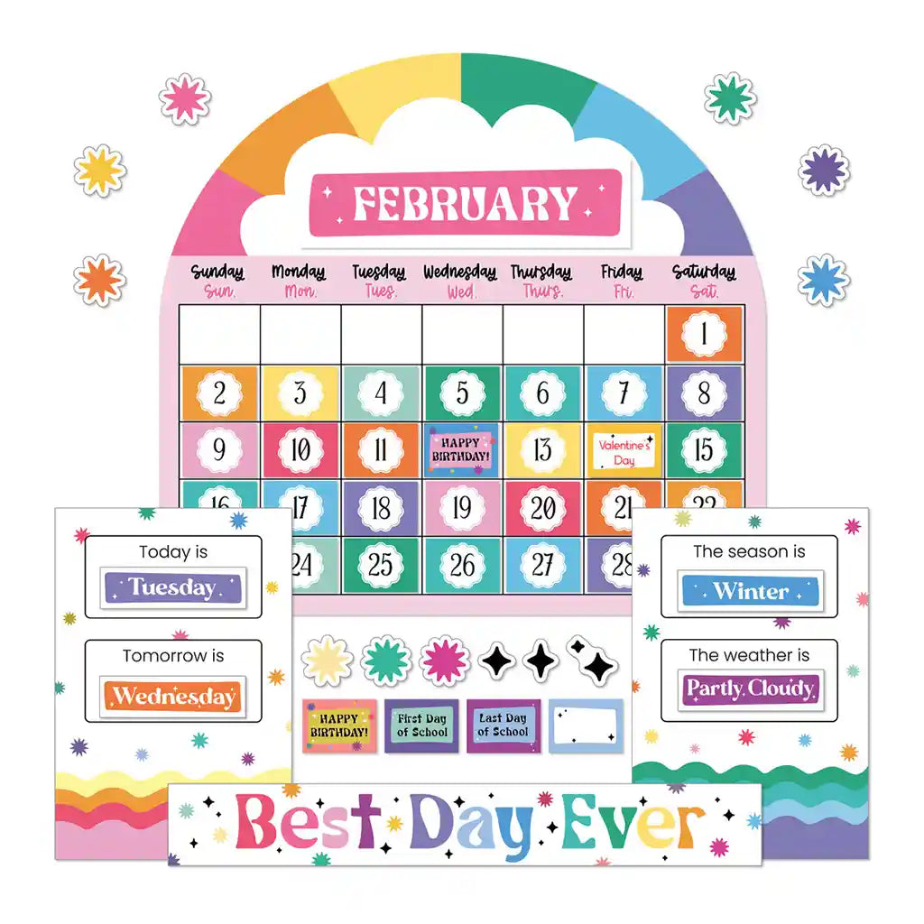 Retro Remix Calendar Bulletin Board Set