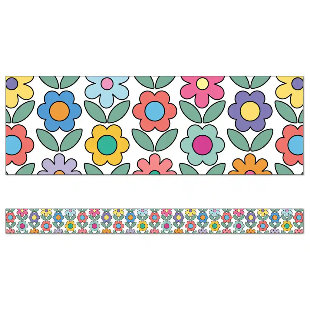 Flowers Straight Bulletin Board Borders