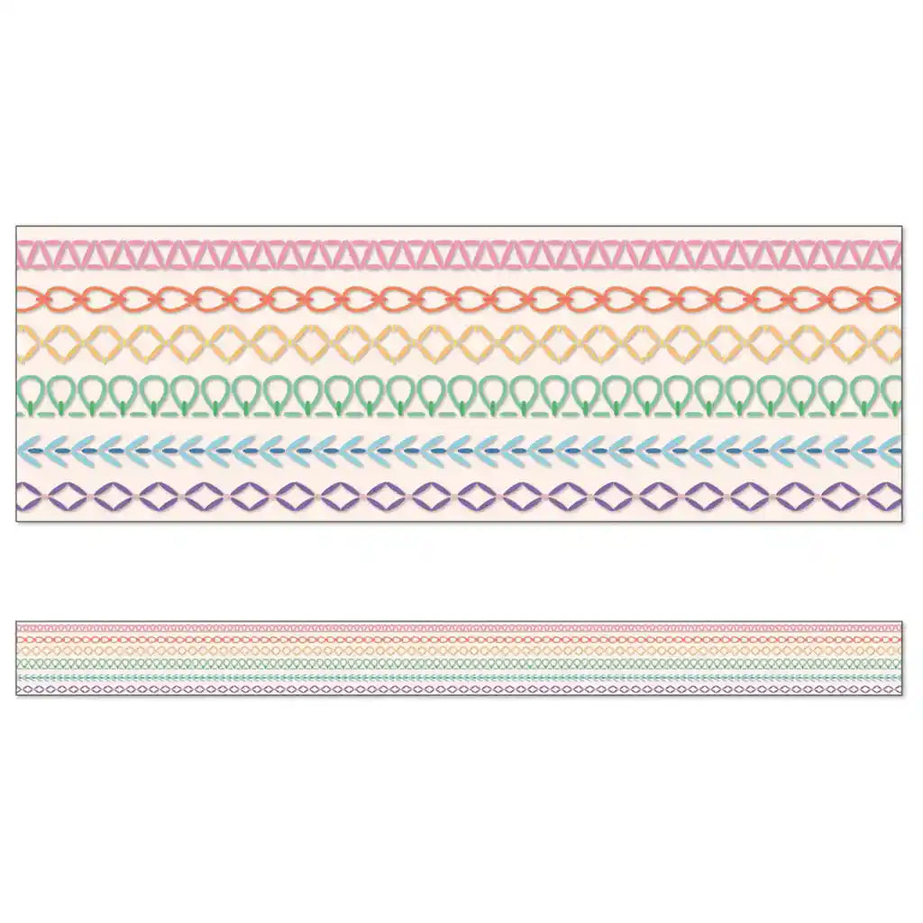 Rainbow Stitched Straight Bulletin Board Borders