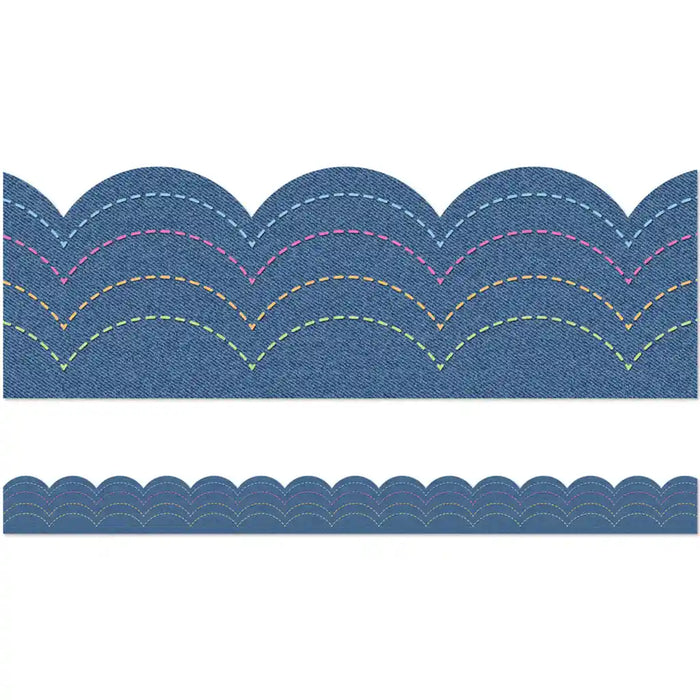 Denim Scalloped Bulletin Board Borders