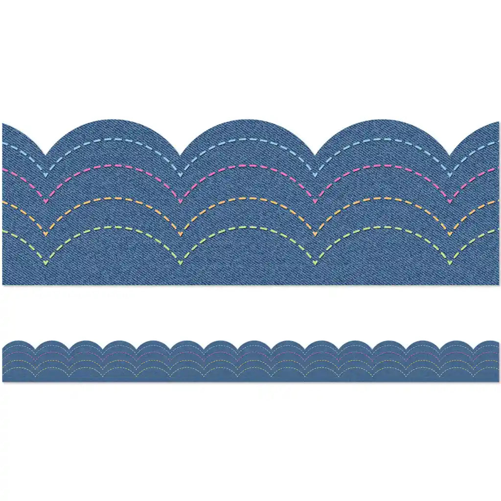 Denim Scalloped Bulletin Board Borders
