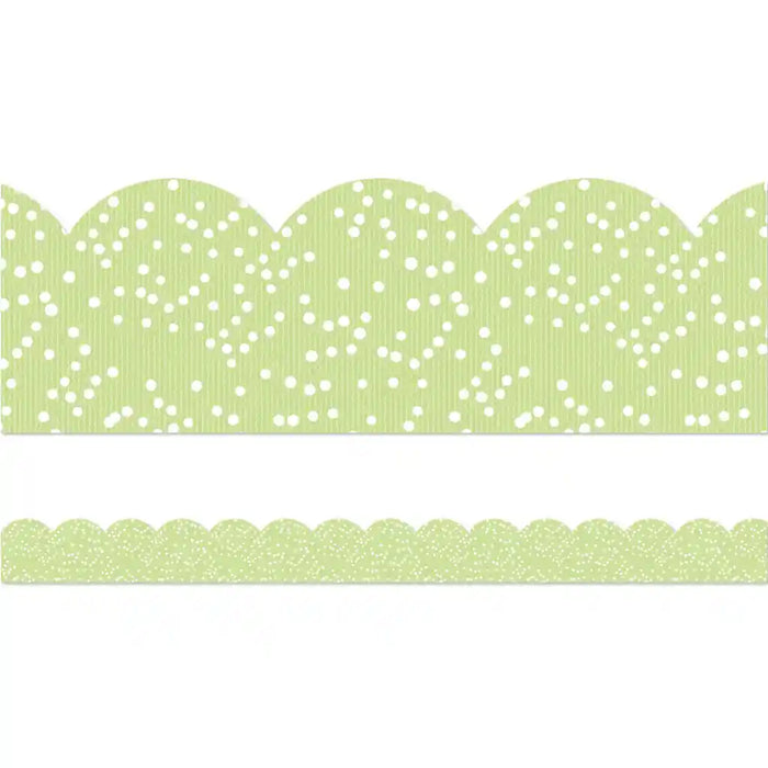 Light Green with Dots Scalloped Bulletin Board Borders