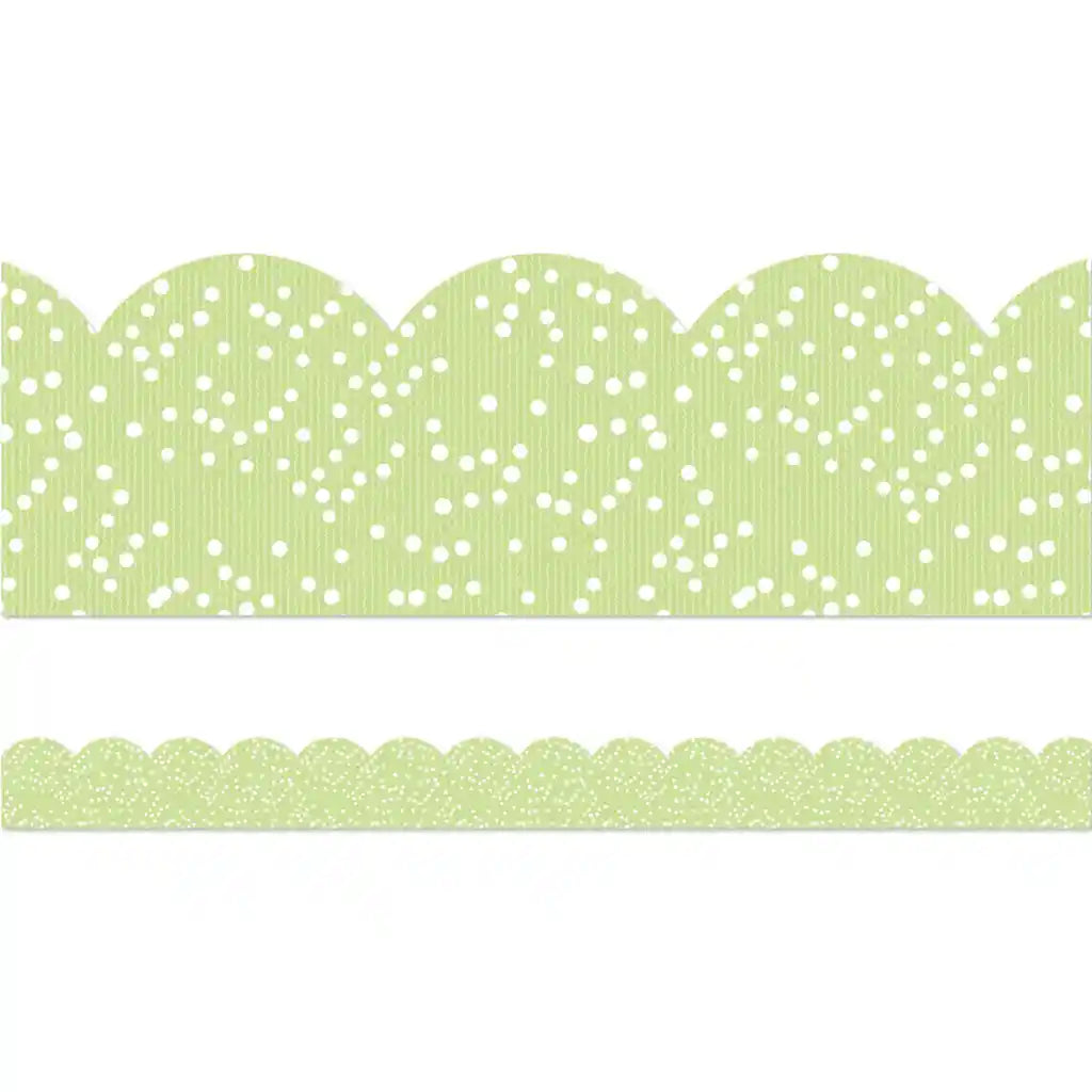Light Green with Dots Scalloped Bulletin Board Borders