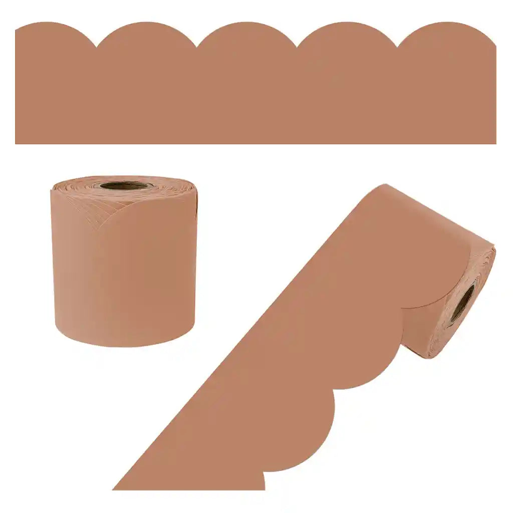Cinnamon Spice Rolled Scalloped Bulletin Board Borders, 65ft