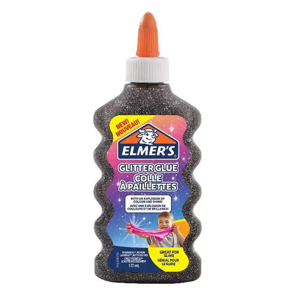Elmers Glitter Glue 177ml, Black