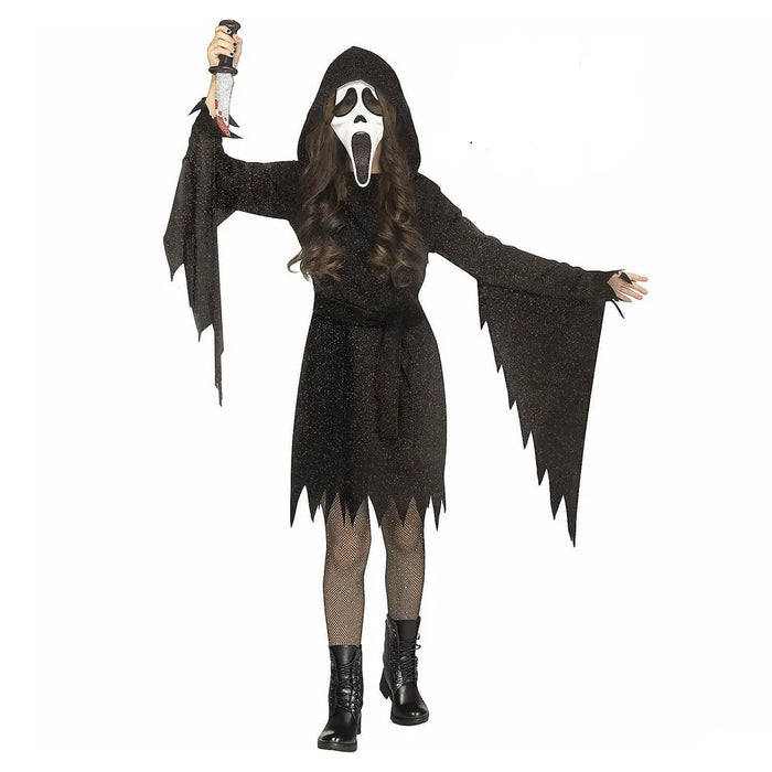 Glitter Bling Ghost Face Black Child Costume