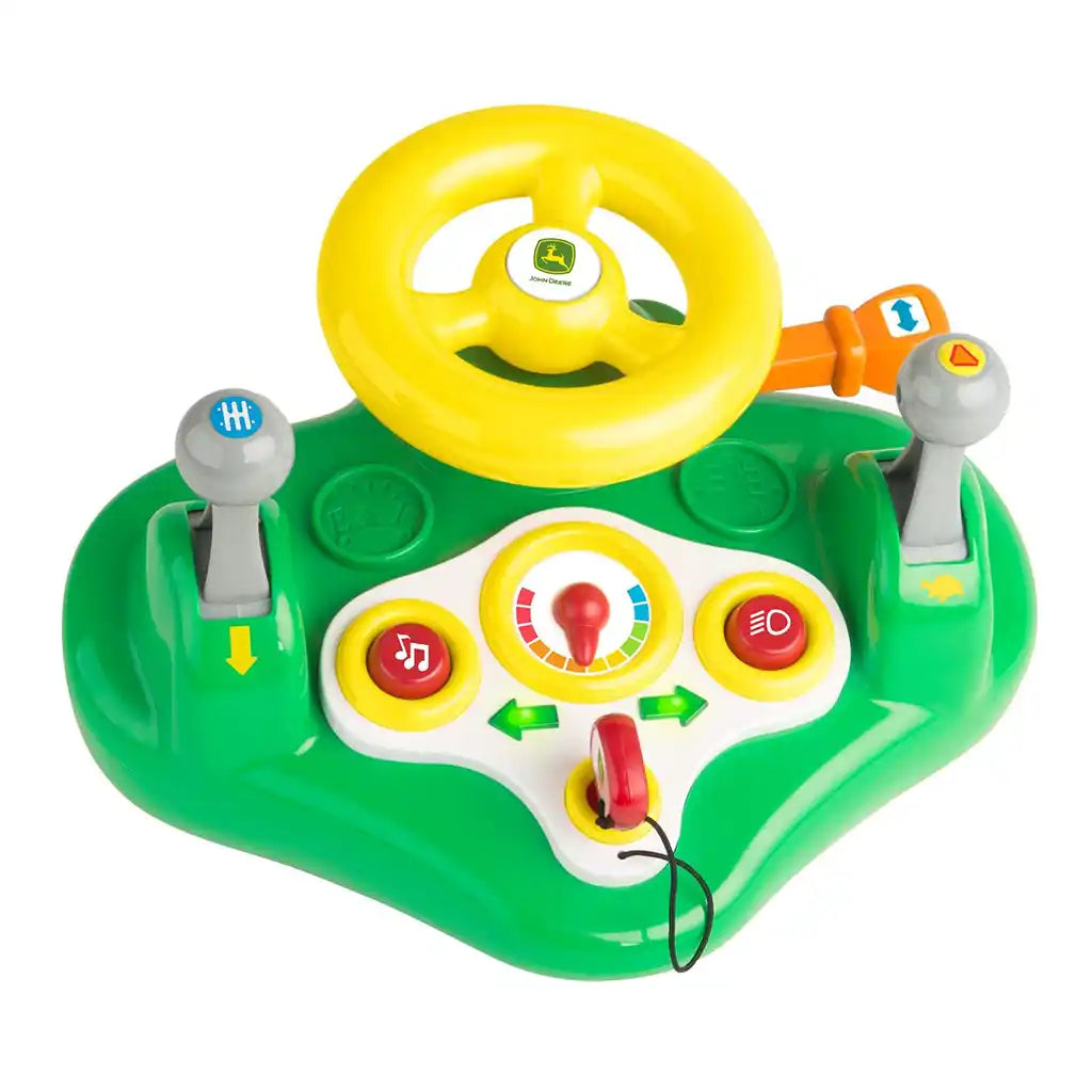 John Deere Busy Driver Kids Toy Steering Wheel &amp; Driving Dashboard
