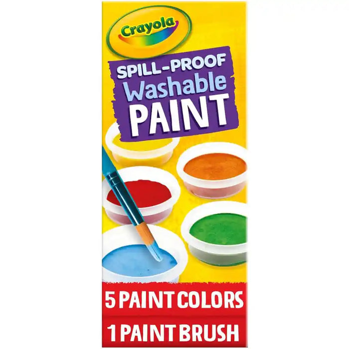 Crayola Spill Proof Paint Set (5ct), Washable Paint for Kids