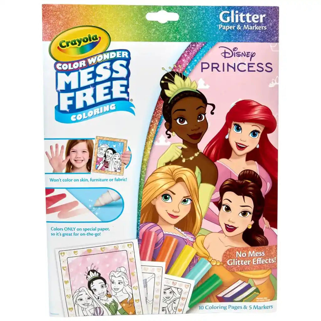 Crayola Color Wonder Disney Princess Glitter Coloring Pages with Markers